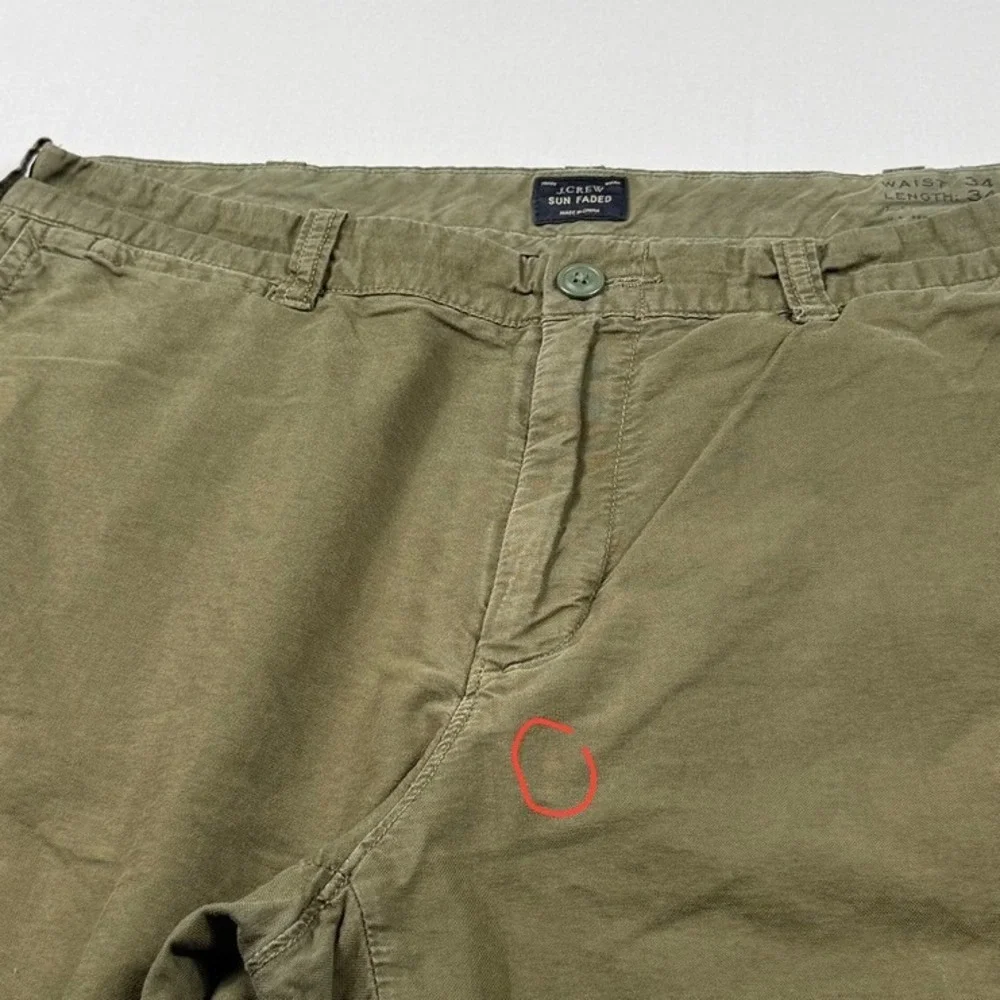 J Crew Sun Faded‎ Cargo Pants Khaki Green 34x33** Cotton